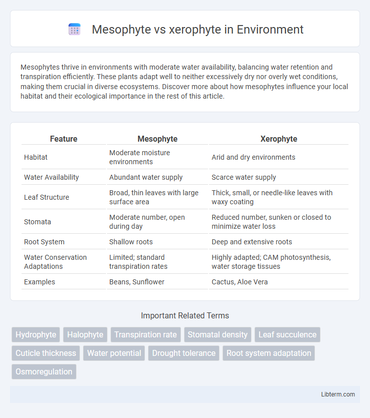 xerophyte vs Mesophyte in Environment - What is The Difference?