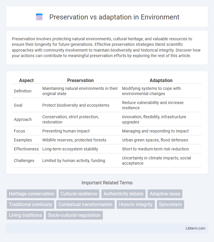 adaptation vs Preservation in Environment - What is The Difference?