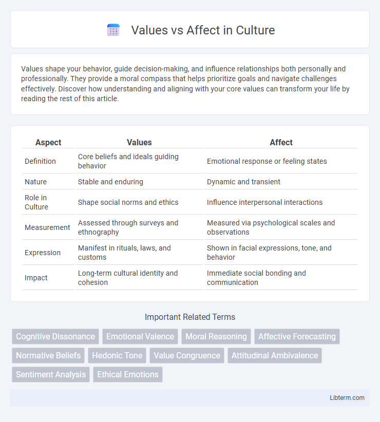 Affect vs Values in Culture - What is The Difference?