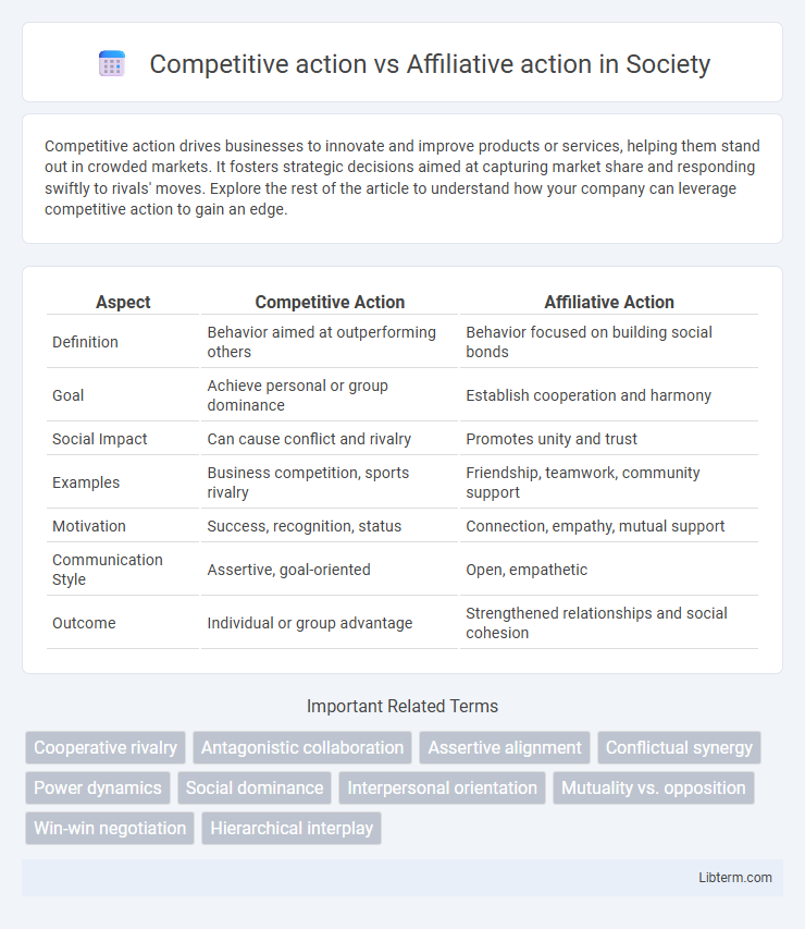 Affiliative action vs Competitive action in Society - What is The Difference?