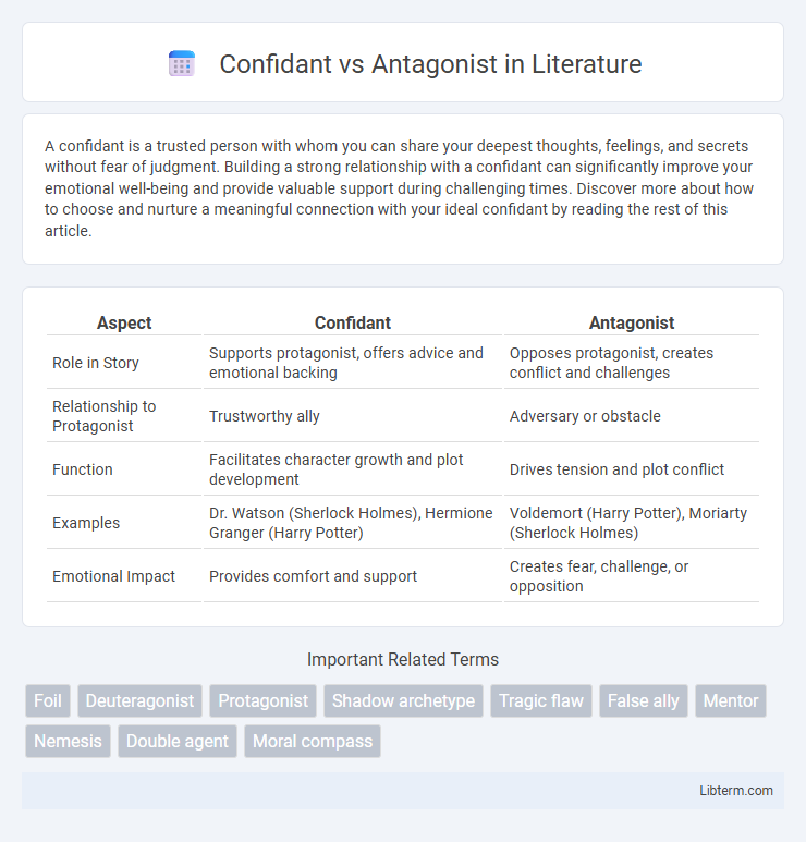 Antagonist vs Confidant in Literature - What is The Difference?