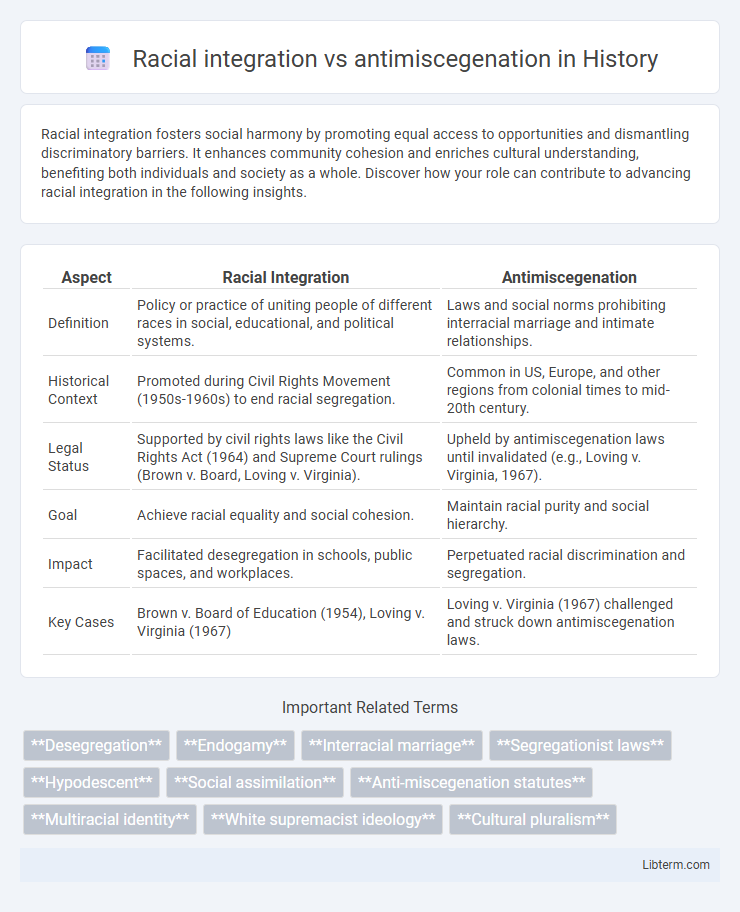 antimiscegenation vs Racial integration in History - What is The Difference?