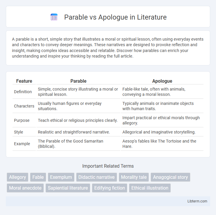Apologue vs Parable in Literature - What is The Difference?