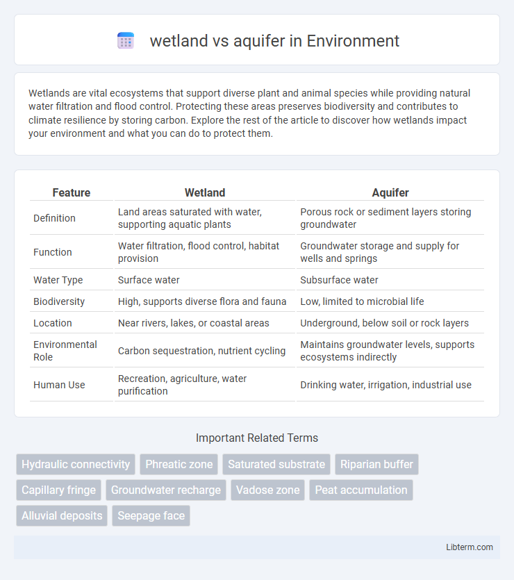 aquifer vs wetland in Environment - What is The Difference?