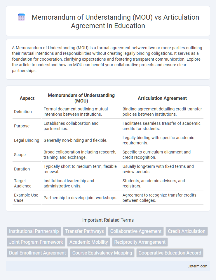Articulation Agreement vs Memorandum of Understanding (MOU) in Education - What is The Difference?