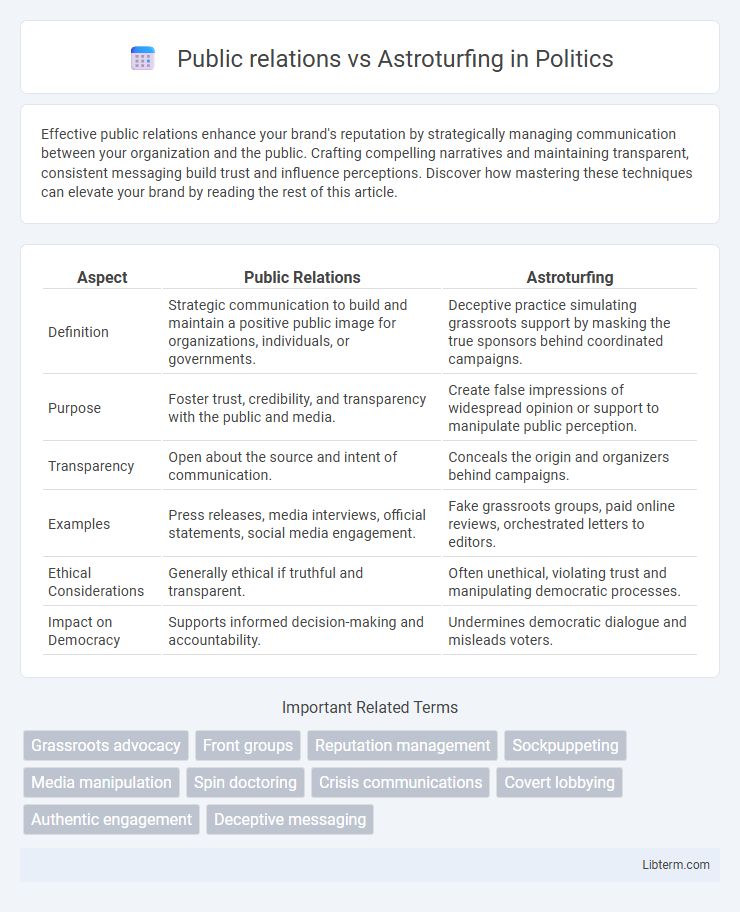 Astroturfing vs Public relations in Politics - What is The Difference?