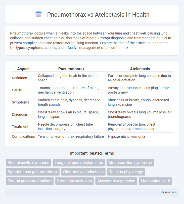Atelectasis vs Pneumothorax in Health - What is The Difference?