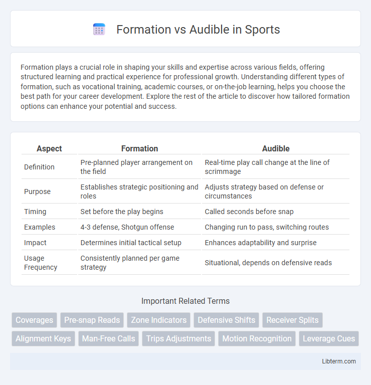 Audible vs Formation in Sports - What is The Difference?