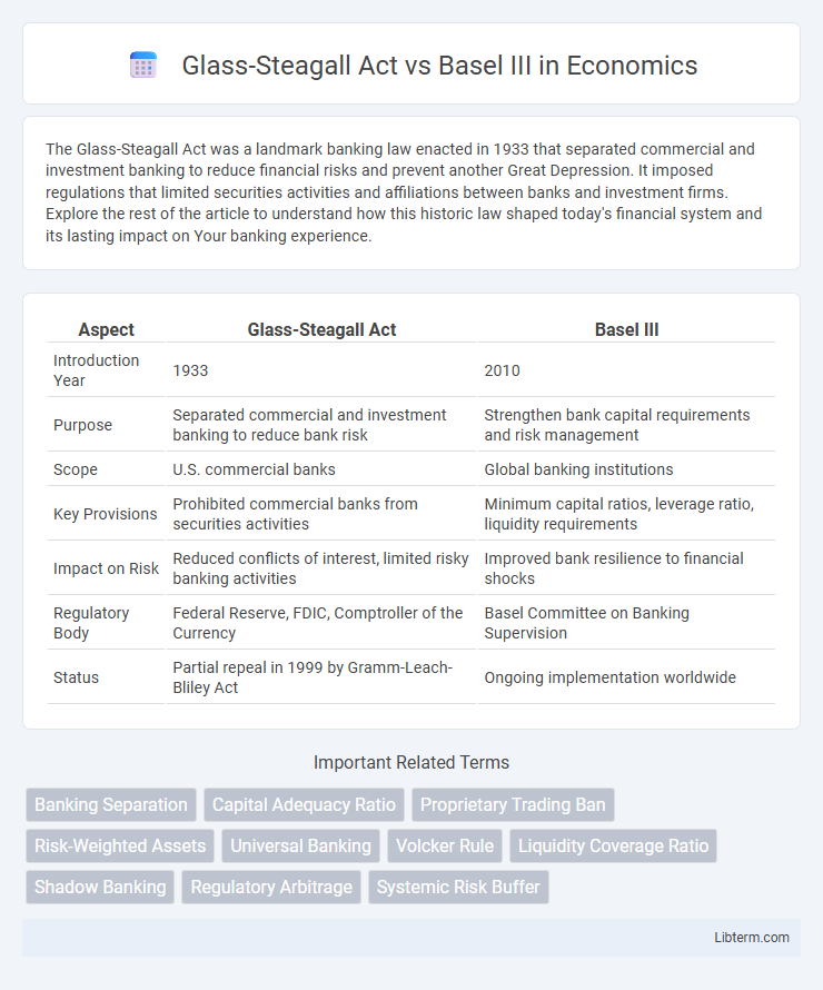 Basel III vs Glass-Steagall Act in Economics - What is The Difference?