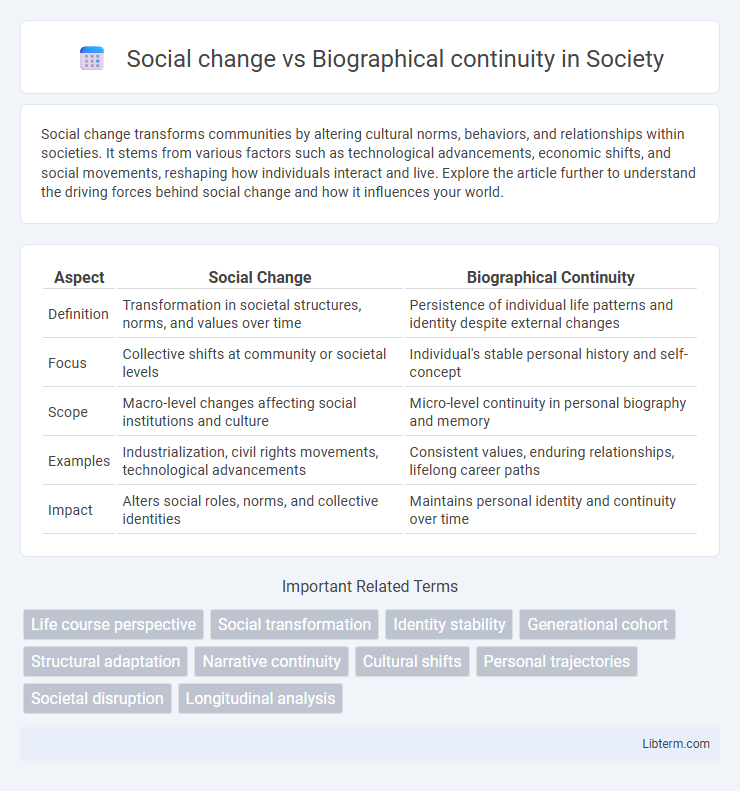 Biographical continuity vs Social change in Society - What is The Difference?