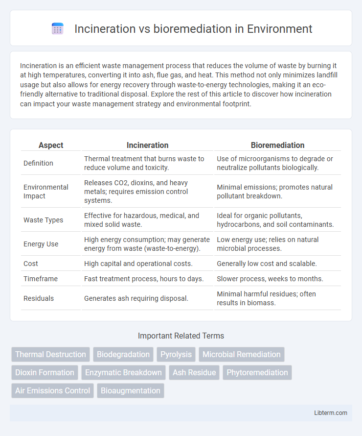 bioremediation vs Incineration in Environment - What is The Difference?
