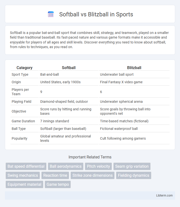 Blitzball vs Softball in Sports - What is The Difference?