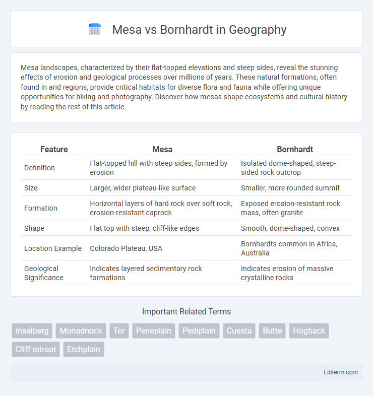 Bornhardt vs Mesa in Geography - What is The Difference?