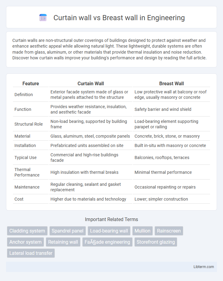 Breast wall vs Curtain wall in Engineering - What is The Difference?