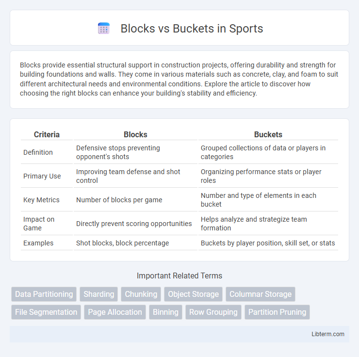 Buckets vs Blocks in Sports - What is The Difference?