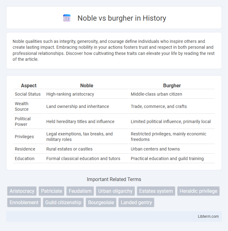 burgher vs Noble in History - What is The Difference?
