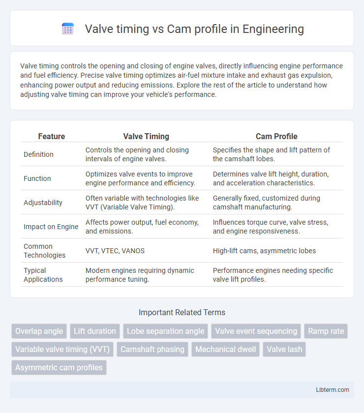 Cam profile vs Valve timing in Engineering - What is The Difference?