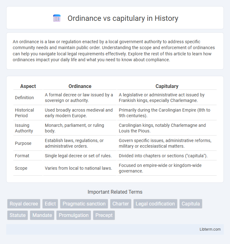 capitulary vs Ordinance in History - What is The Difference?