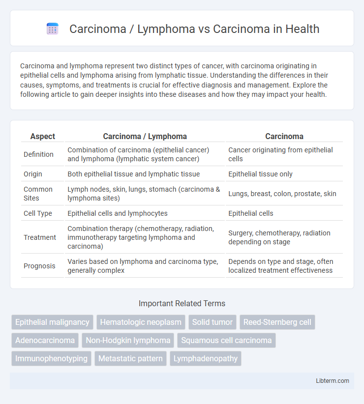 Carcinoma vs Carcinoma / Lymphoma in Health - What is The Difference?