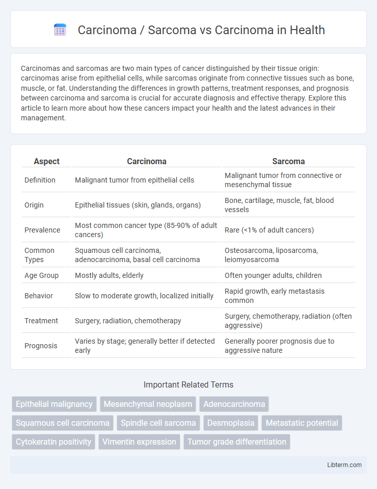 Carcinoma vs Carcinoma / Sarcoma in Health - What is The Difference?