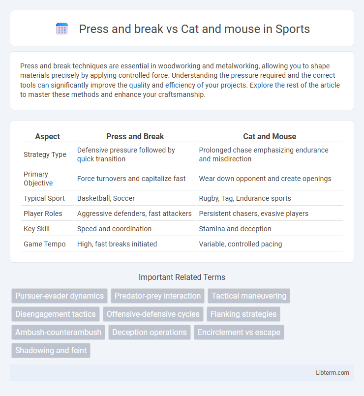 Cat and mouse vs Press and break in Sports - What is The Difference?