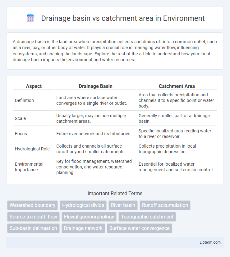 catchment area vs Drainage basin in Environment - What is The Difference?