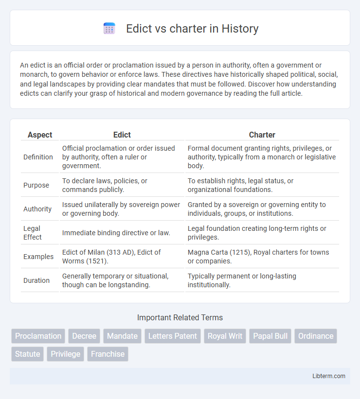 charter vs Edict in History - What is The Difference?