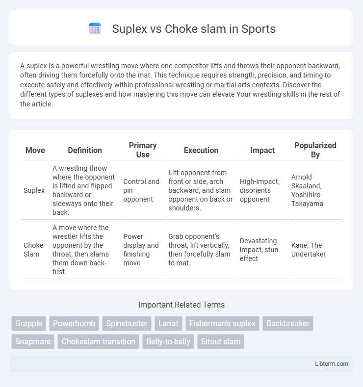 Choke slam vs Suplex in Sports - What is The Difference?