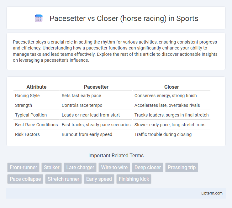 Closer (horse racing) vs Pacesetter in Sports - What is The Difference?