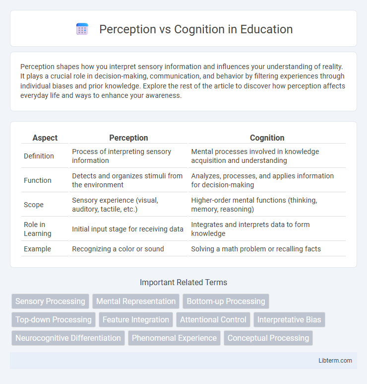 Cognition vs Perception in Education - What is The Difference?
