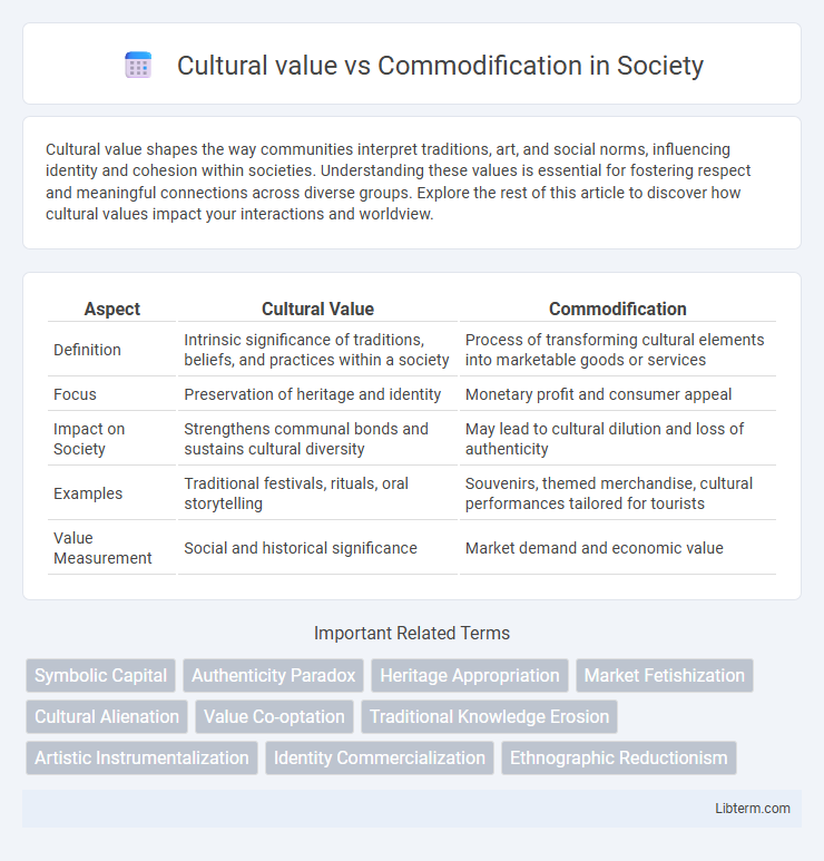 Commodification vs Cultural value in Society - What is The Difference?