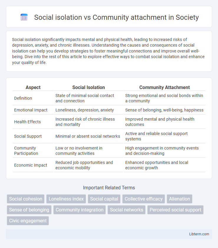 Community attachment vs Social isolation in Society - What is The Difference?
