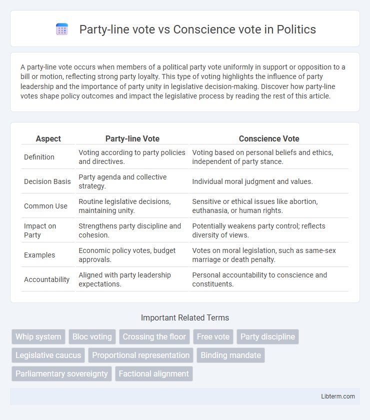 Conscience vote vs Party-line vote in Politics - What is The Difference?