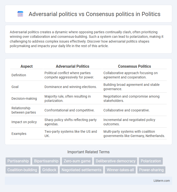 Consensus politics vs Adversarial politics in Politics - What is The Difference?