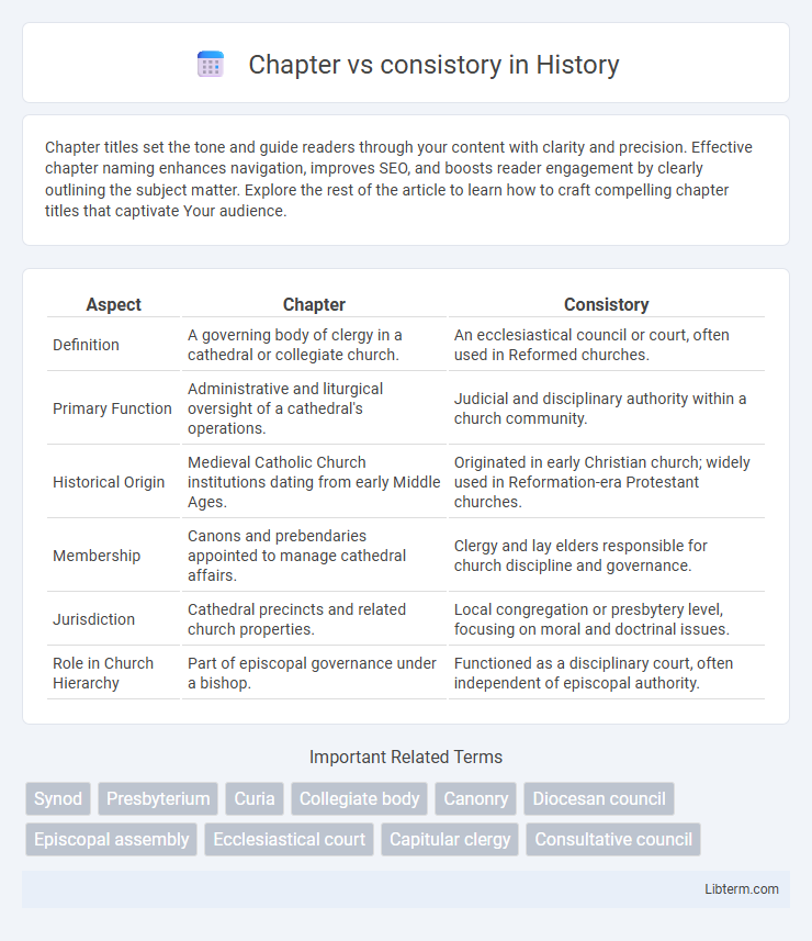 consistory vs Chapter in History - What is The Difference?