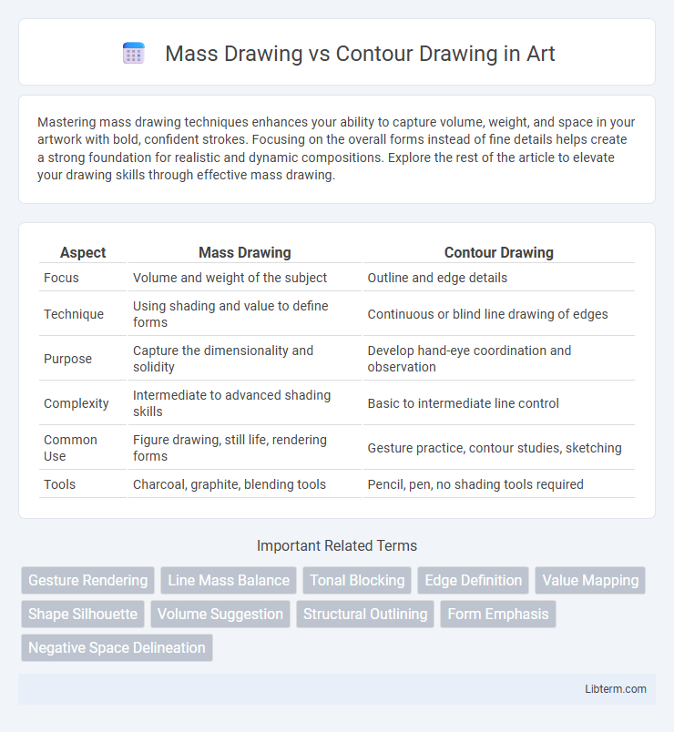 Contour Drawing vs Mass Drawing in Art - What is The Difference?