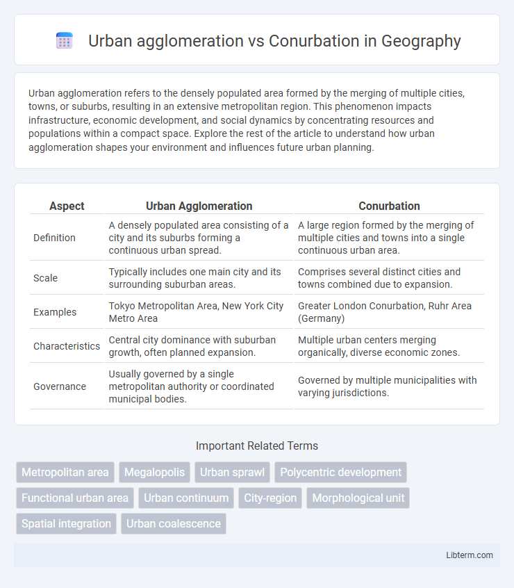 Conurbation vs Urban agglomeration in Geography - What is The Difference?