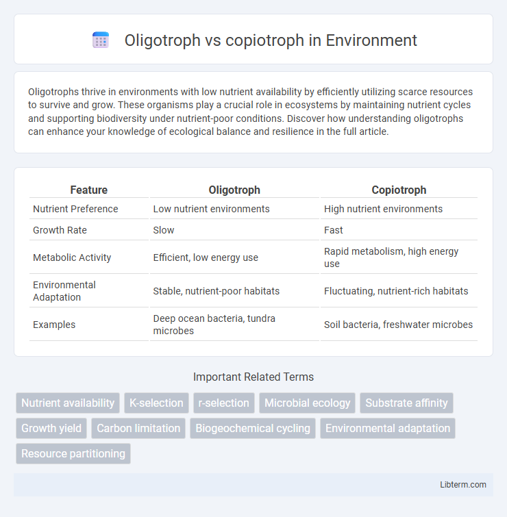 copiotroph vs Oligotroph in Environment - What is The Difference?