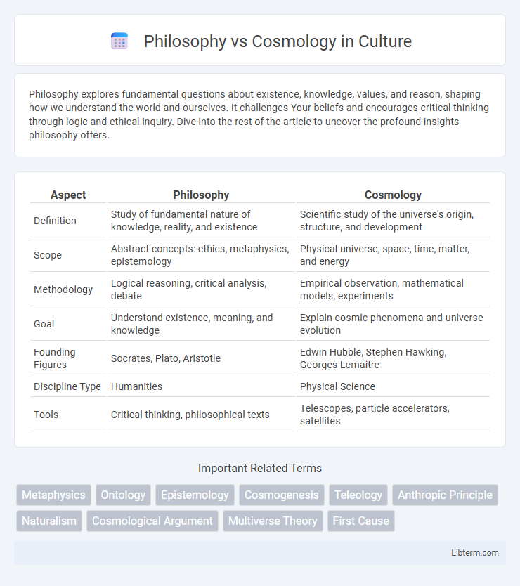 Cosmology vs Philosophy in Culture - What is The Difference?