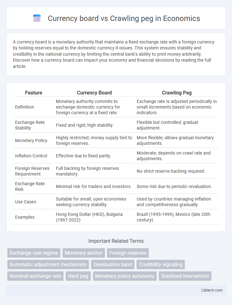Crawling peg vs Currency board in Economics - What is The Difference?