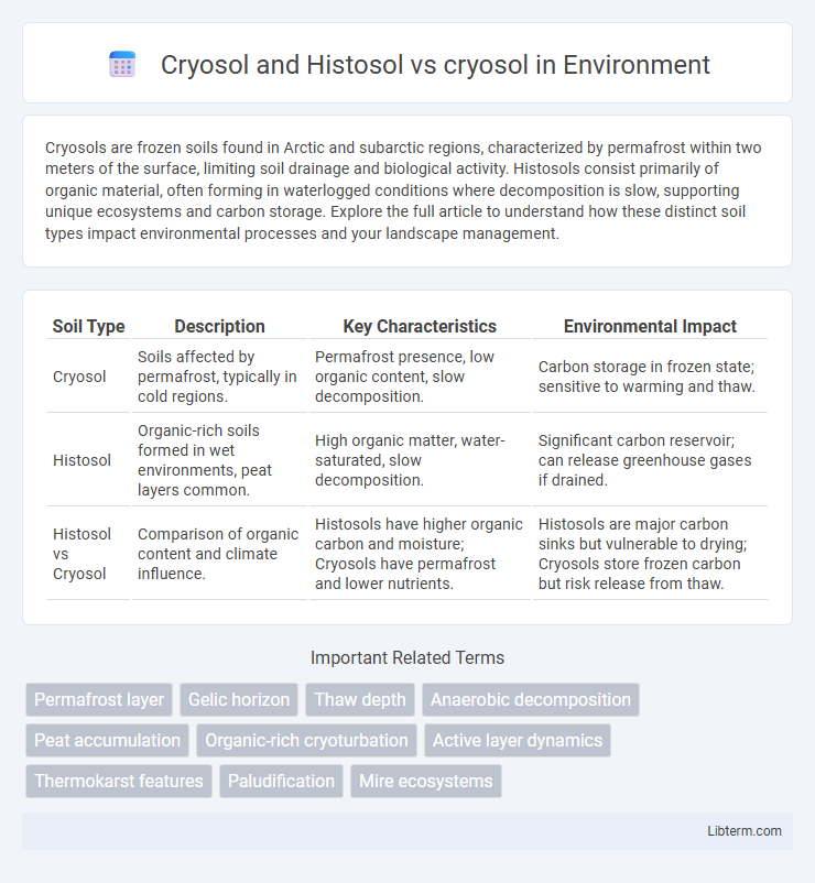 cryosol vs Cryosol and Histosol in Environment - What is The Difference?