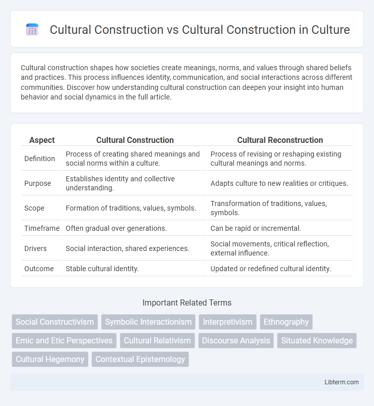 Cultural Construction vs Cultural Construction in Culture - What is The Difference?