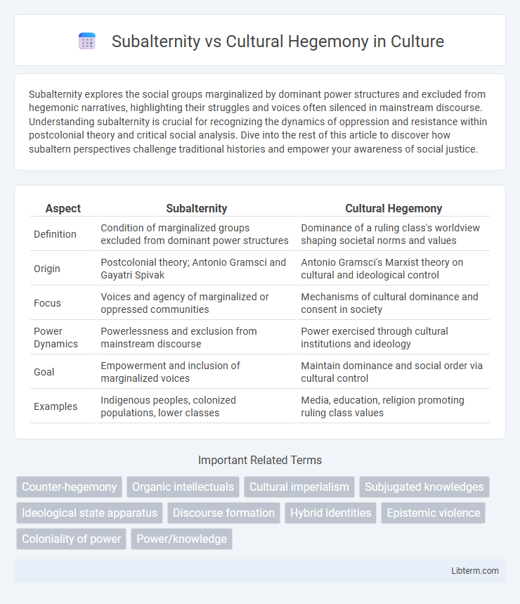 Cultural Hegemony vs Subalternity in Culture - What is The Difference?