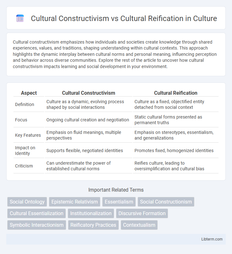 Cultural Reification vs Cultural Constructivism in Culture - What is The Difference?