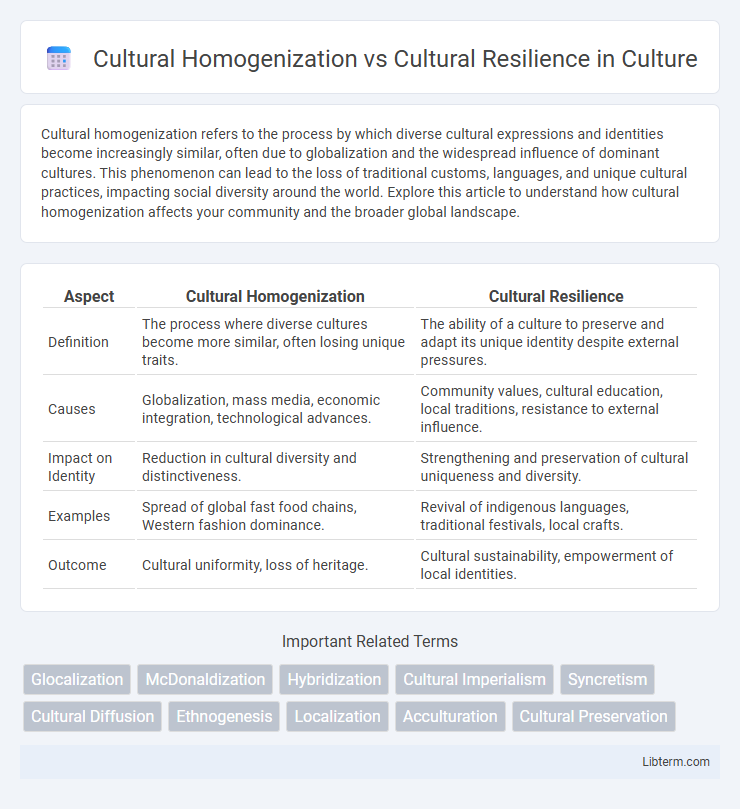 Cultural Resilience vs Cultural Homogenization in Culture - What is The Difference?
