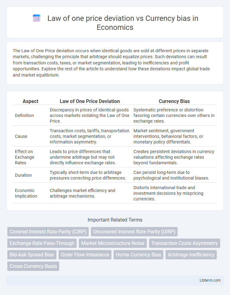 Currency bias vs Law of one price deviation in Economics - What is The Difference?