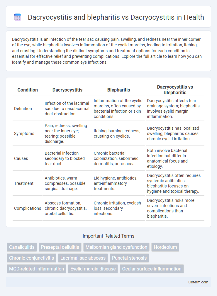 Dacryocystitis vs Dacryocystitis and blepharitis in Health - What is The Difference?