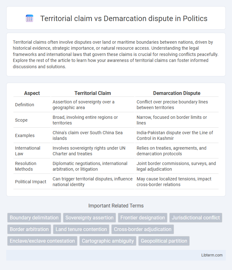 Demarcation dispute vs Territorial claim in Politics - What is The Difference?