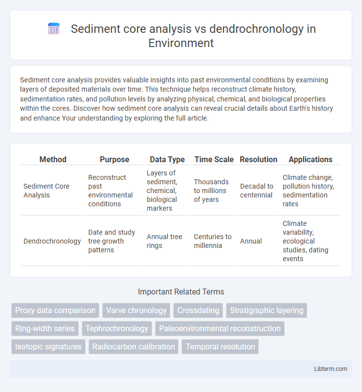 dendrochronology vs Sediment core analysis in Environment - What is The Difference?