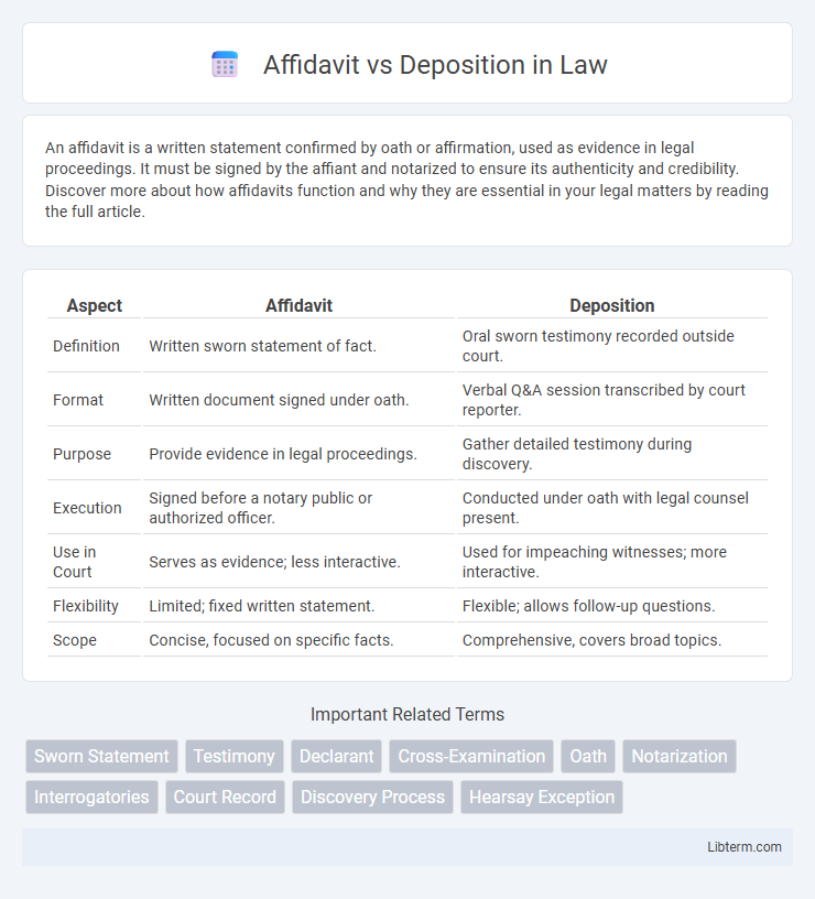 Deposition vs Affidavit in Law - What is The Difference?